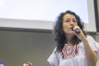 Ruth Barragán presentando los resultados del piloto del proyecto Wamdia